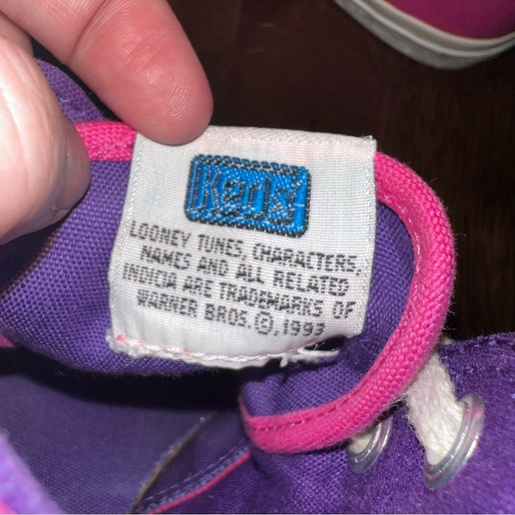Rare Keds Looney Tunes Vintage 1993 Tweety Bird Canvas Sneakers Girls 12 Pink - Picture 14 of 16